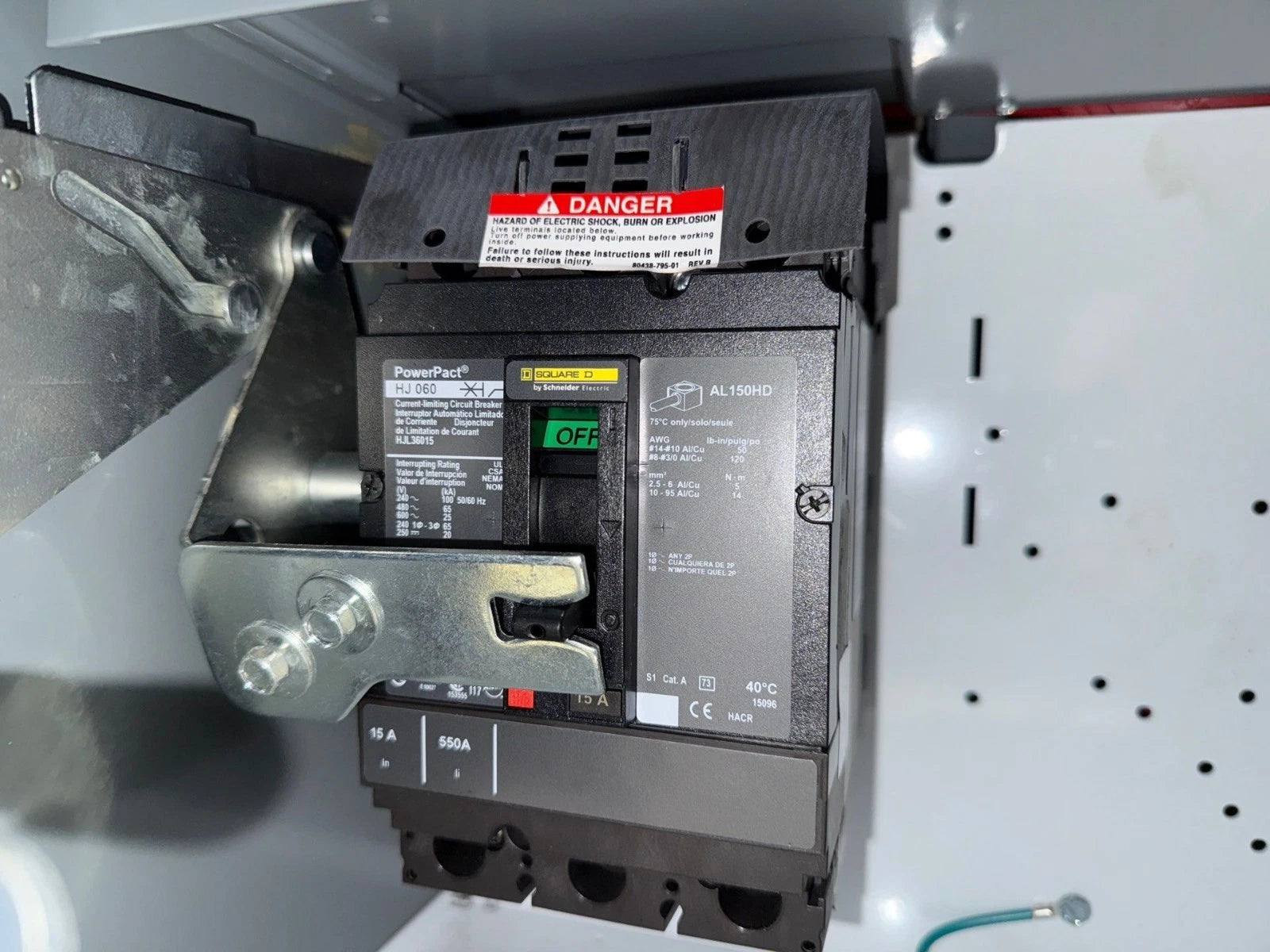 12" Square D Model 6 15A Feeder MCC Bucket HJL36015 Breaker 15 Amp HJL New