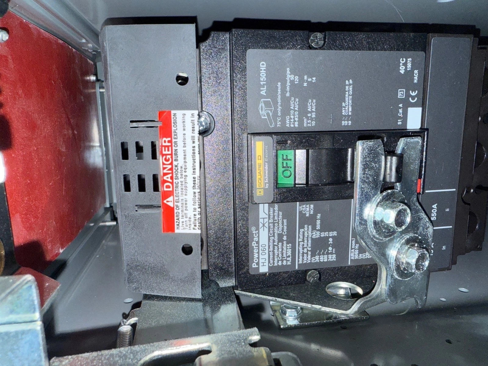 6" Square D Model 6 15A MCC Feeder Bucket HJL36015 Breaker 15 Amp HJL New