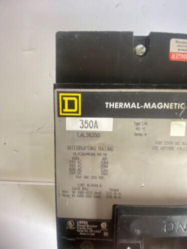 Square D LAL36350 Used