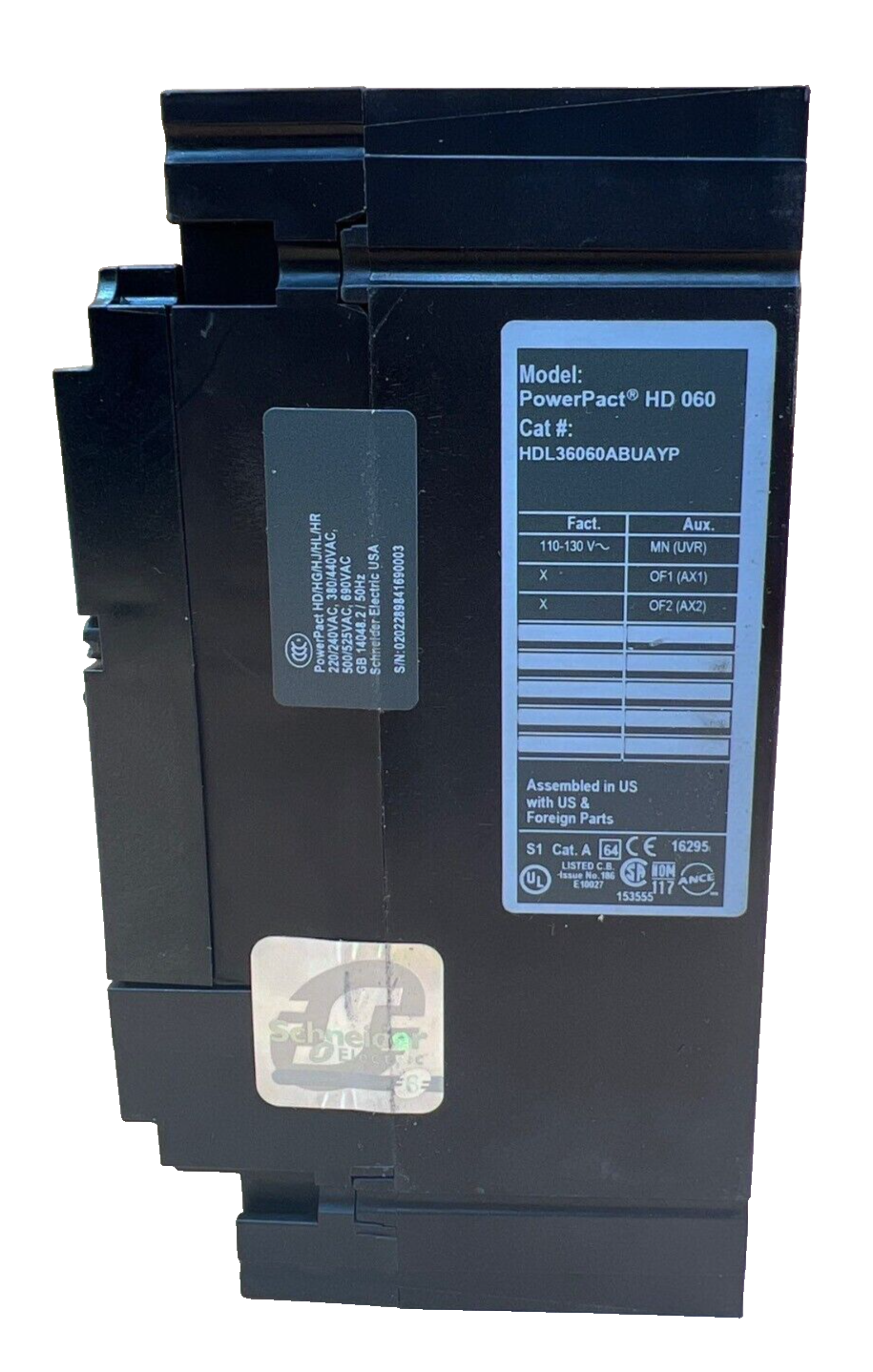 Square D HDL36060ABUAYP Used