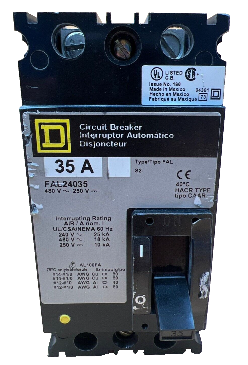 Square D FAL24035 Used