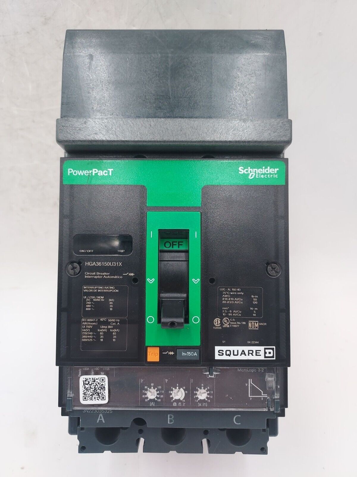 Square D HGA36150U31X Used