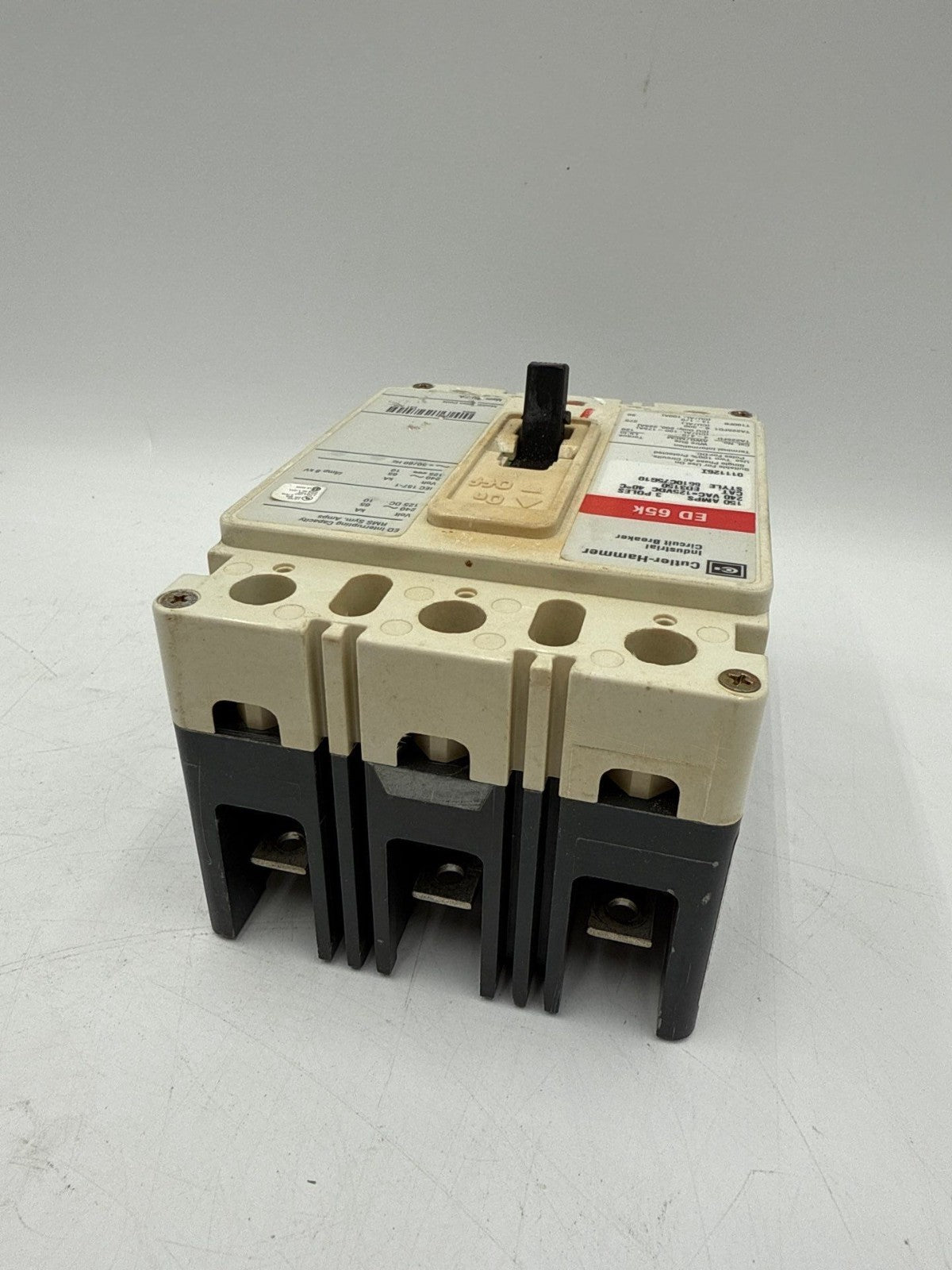 Cutler Hammer ED3150 Circuit Breaker 150A 3P 240V 3PH ED 65k 150 Amp 3 Pole Used