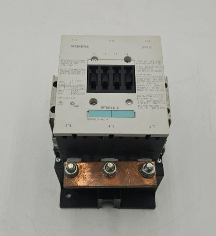 Siemens 3RT1054-6AF36 Contactor 115A 400VAC 3 POLE Coil 110/127V USED Used