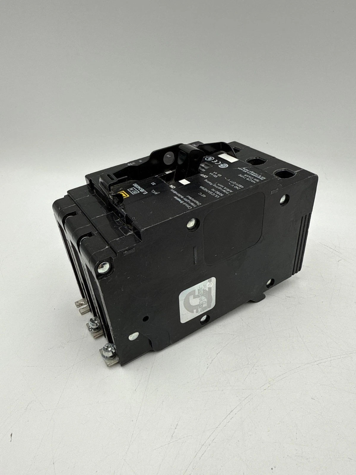 Square D EJB34080 Circuit Breaker 80A 3P 480/277V EJB Bolt On 80 Amp 3 Pole Used