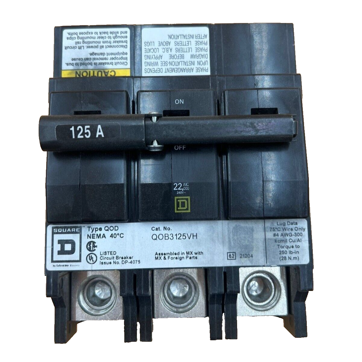 Square D QOB3125VH New