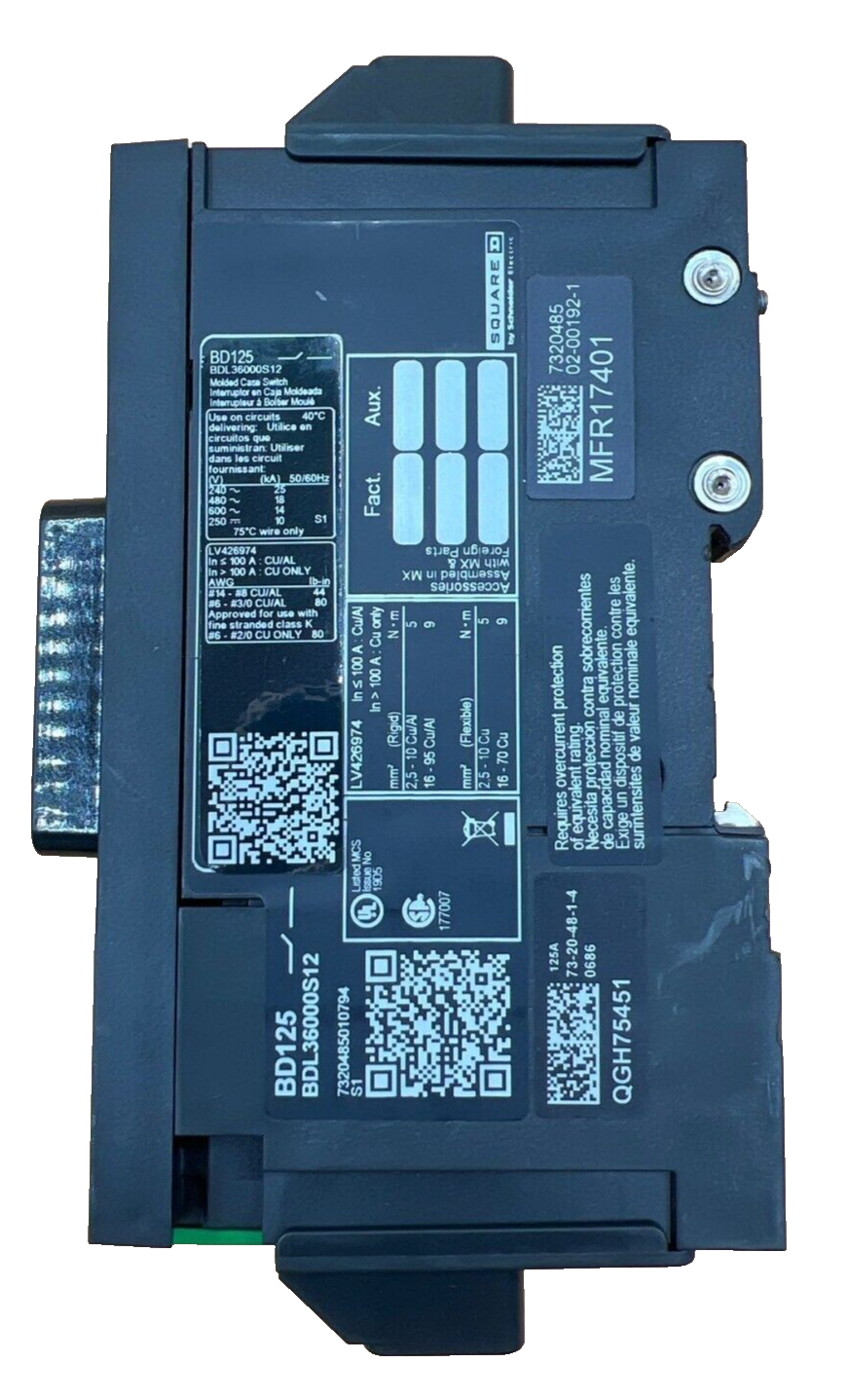Square D BDL36000S12 Used