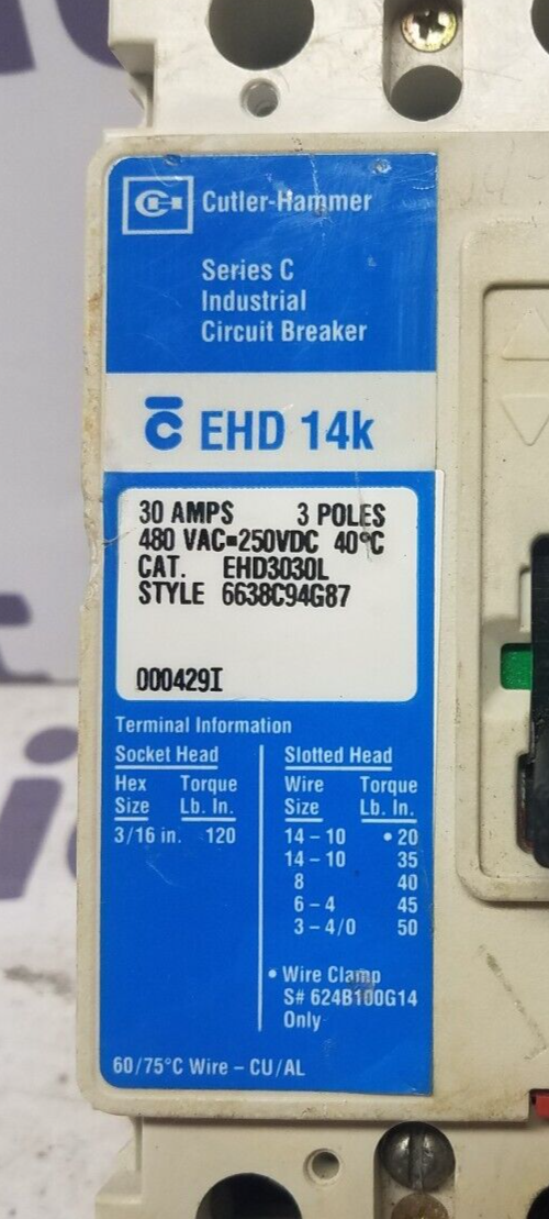 Cutler-Hammer EHD3030L Used