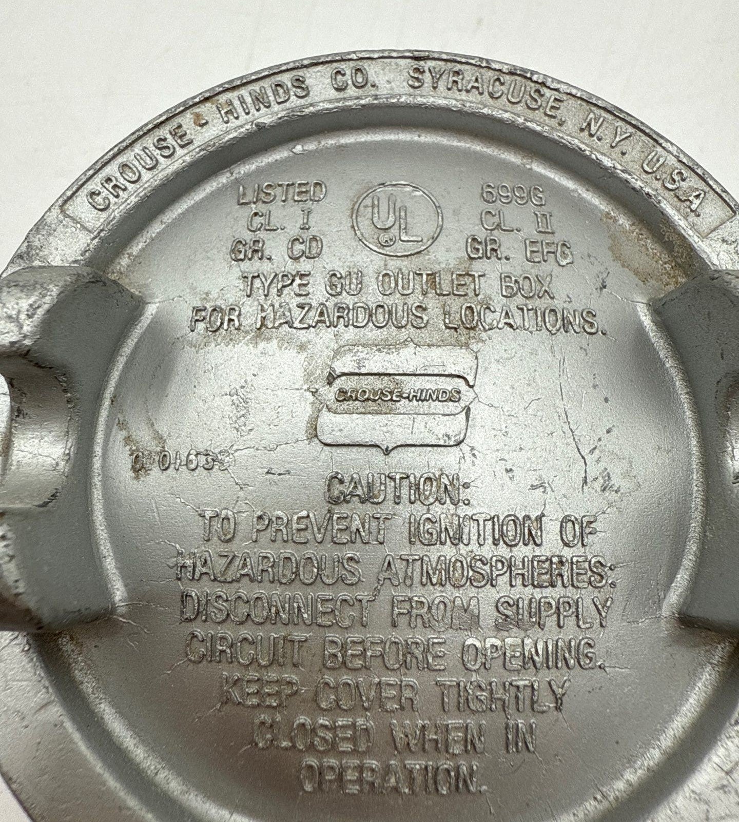 Crouse-Hinds GU 3/4" Outlet Box For Hazardoous Locations New