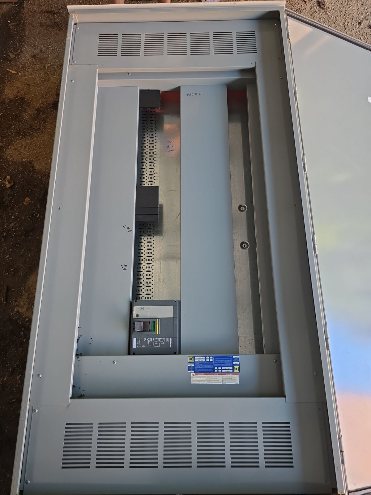 Square D HCRU I-Line Panelboard 1200A 600V PGA36120 MCB Panel 1200 Amp 3R Encl Used