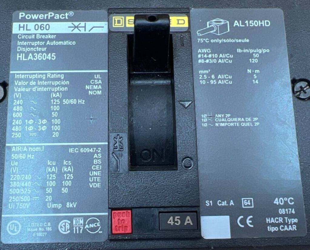 Square D HLA36045 Used