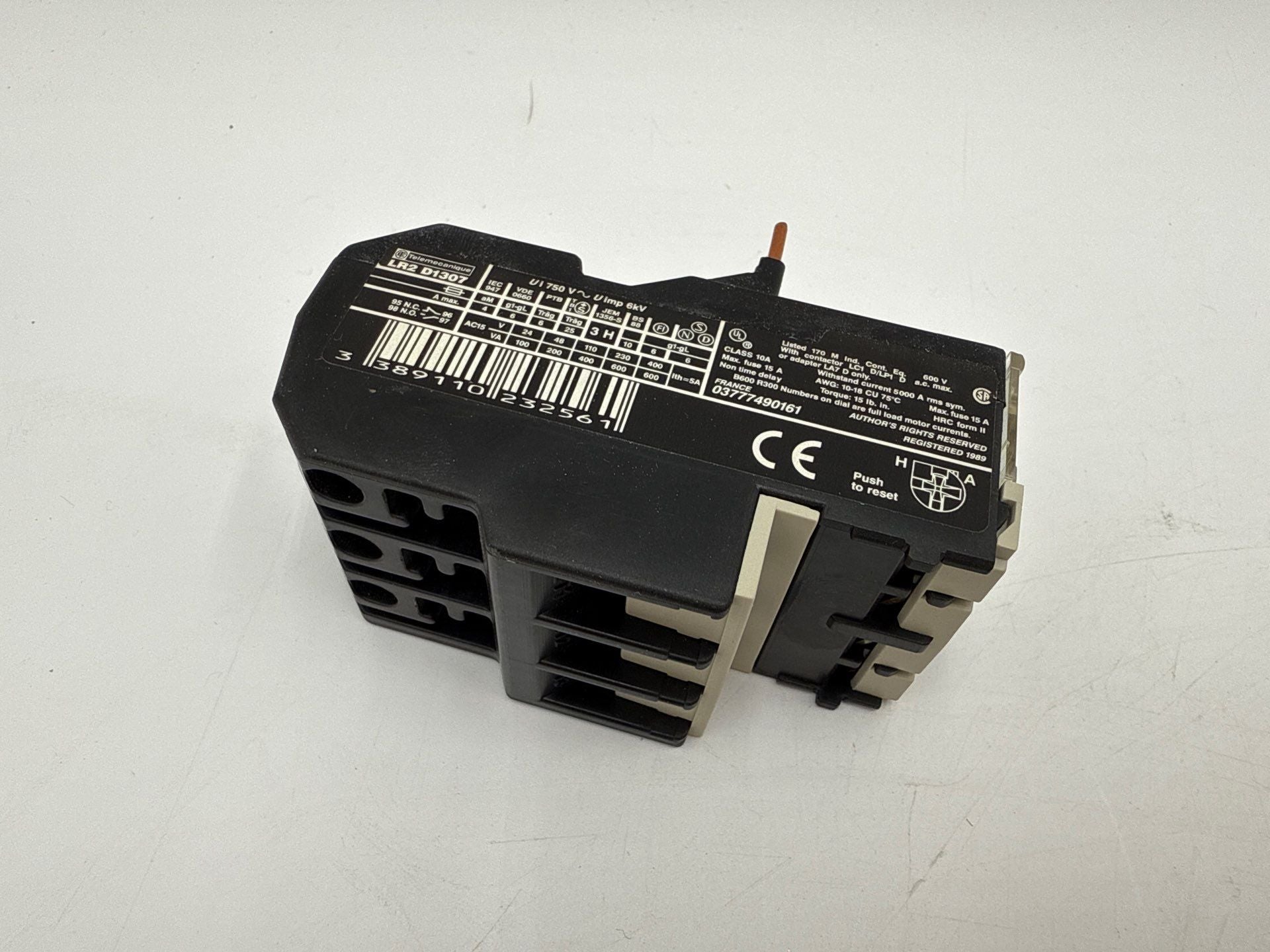 Telemecanique LR2D1307 Thermal Overload Relay 1.6–2.5A 3P Motor Protection New