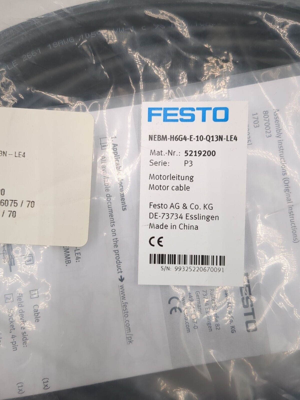 FESTO NEBM-H6G4-E-10-Q13N-LE4 New