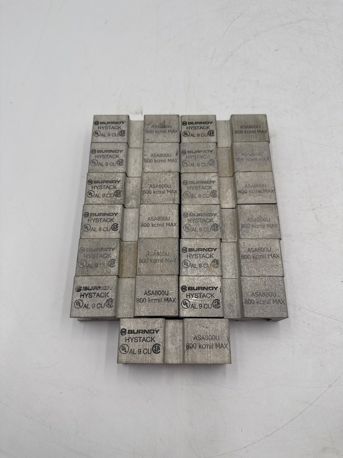 Lot of 13 Burndy Hystack ASA800U 800KCMIL Copper Stacking Adapter 2-Hole New