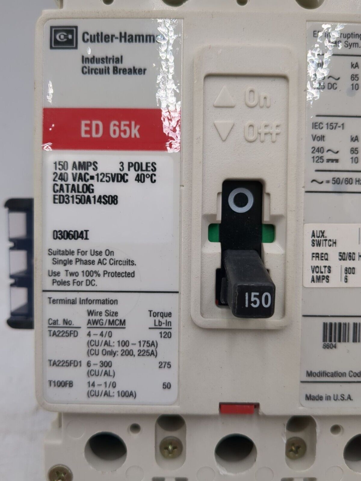 Cutler-Hammer ED3150A14S08 Used