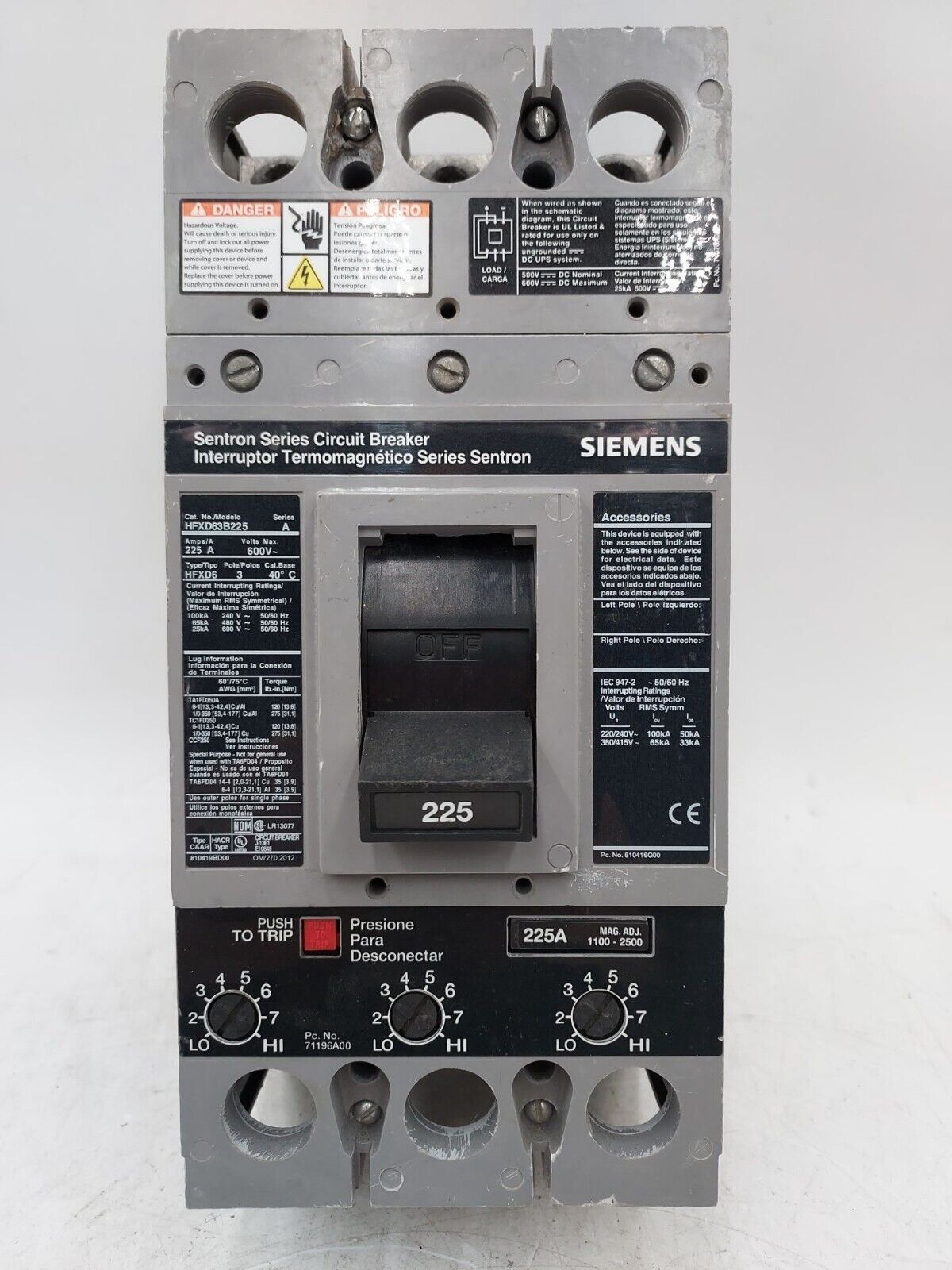 Siemens HFXD63B225 Used