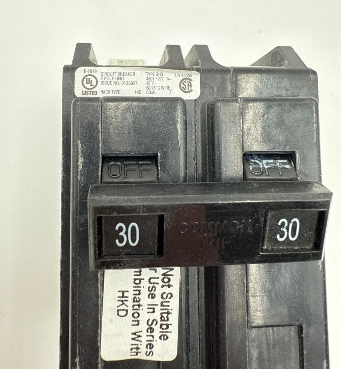 Eaton GHQ2030 Bolt On Circuit Breaker 30A 2P 277/480V GHQ 30 Amp 2 Pole New New
