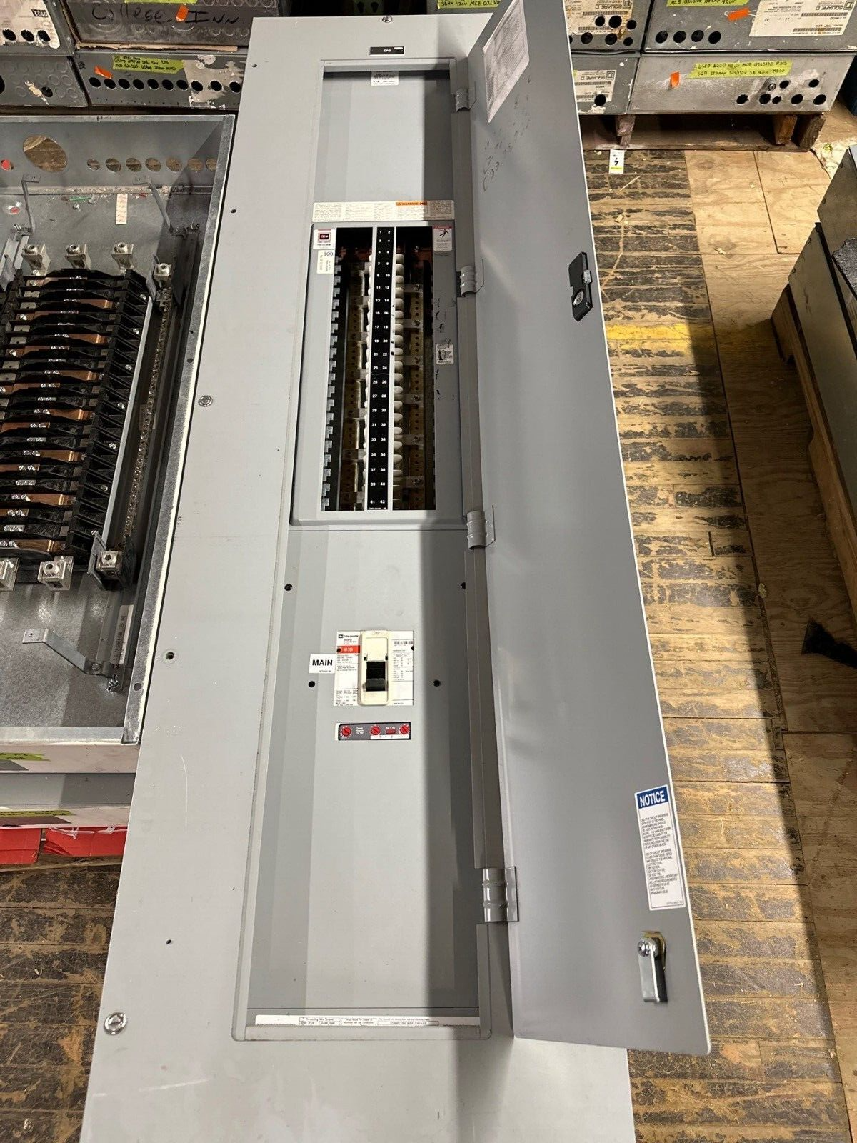 Cutler Hammer PRL1A Panelboard 250A 120/208V 3PH 4W 42Cir Indoor Encl MCB JD3250 P126 Used