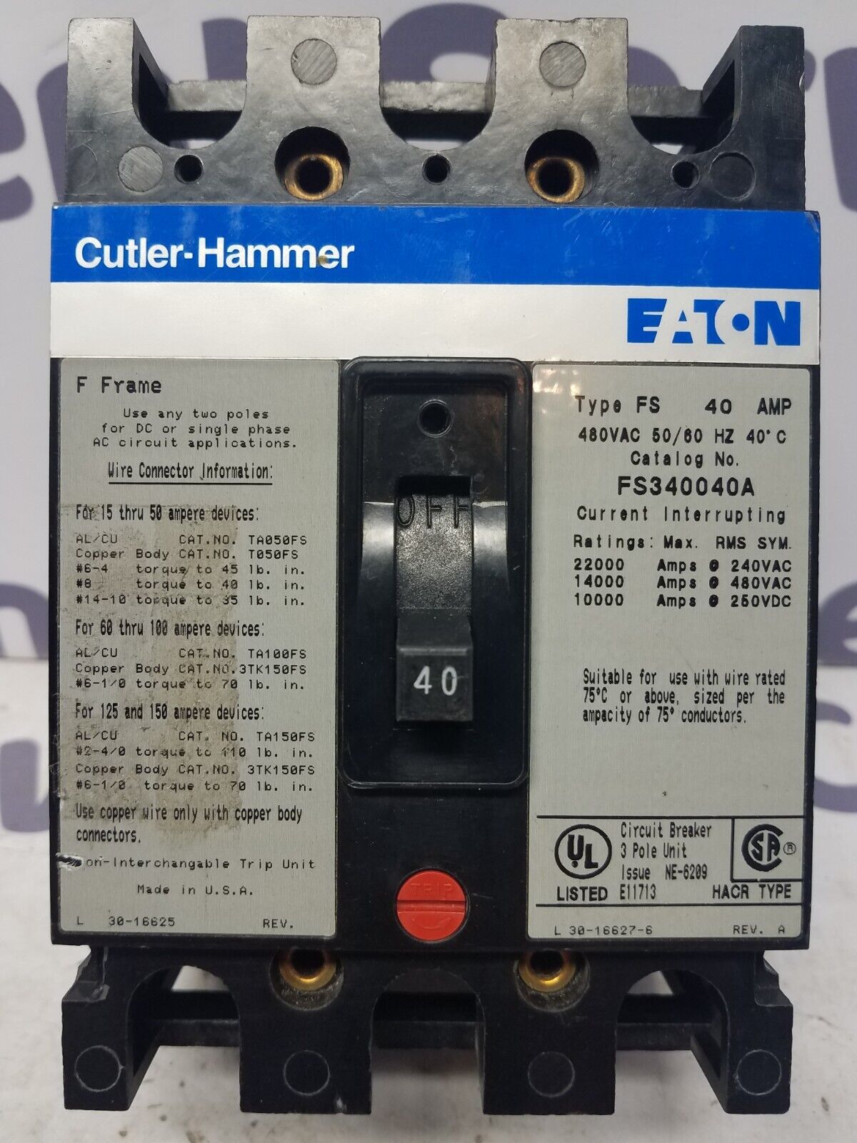 Cutler-Hammer FS340040A Used