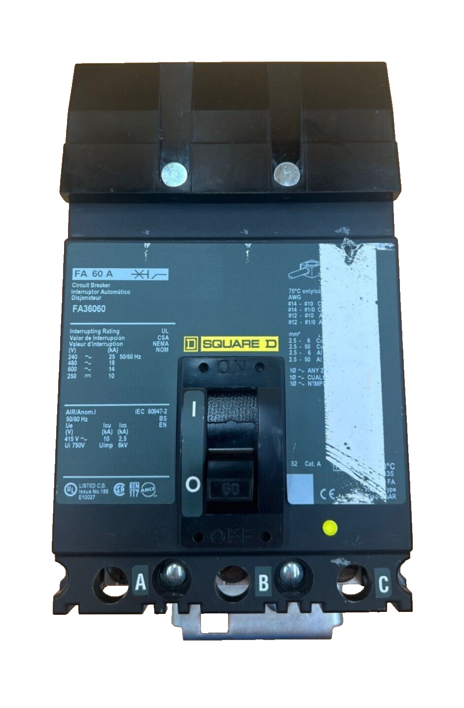 Square D FA36060 Used