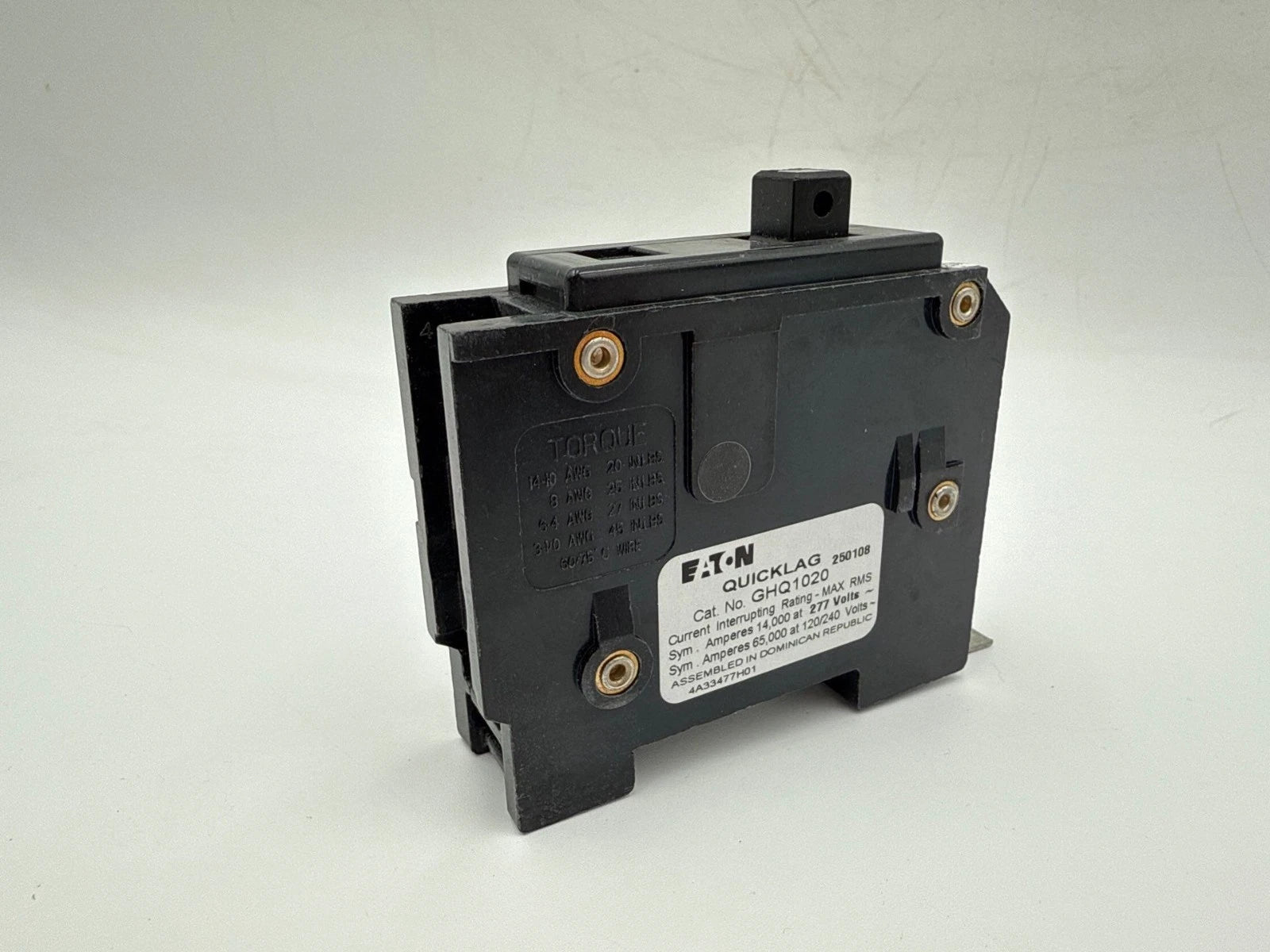 Eaton GHQ1020 Bolt On Circuit Breaker 20A 1P 277V GHQ 20 Amp 1 Pole New Take Out New