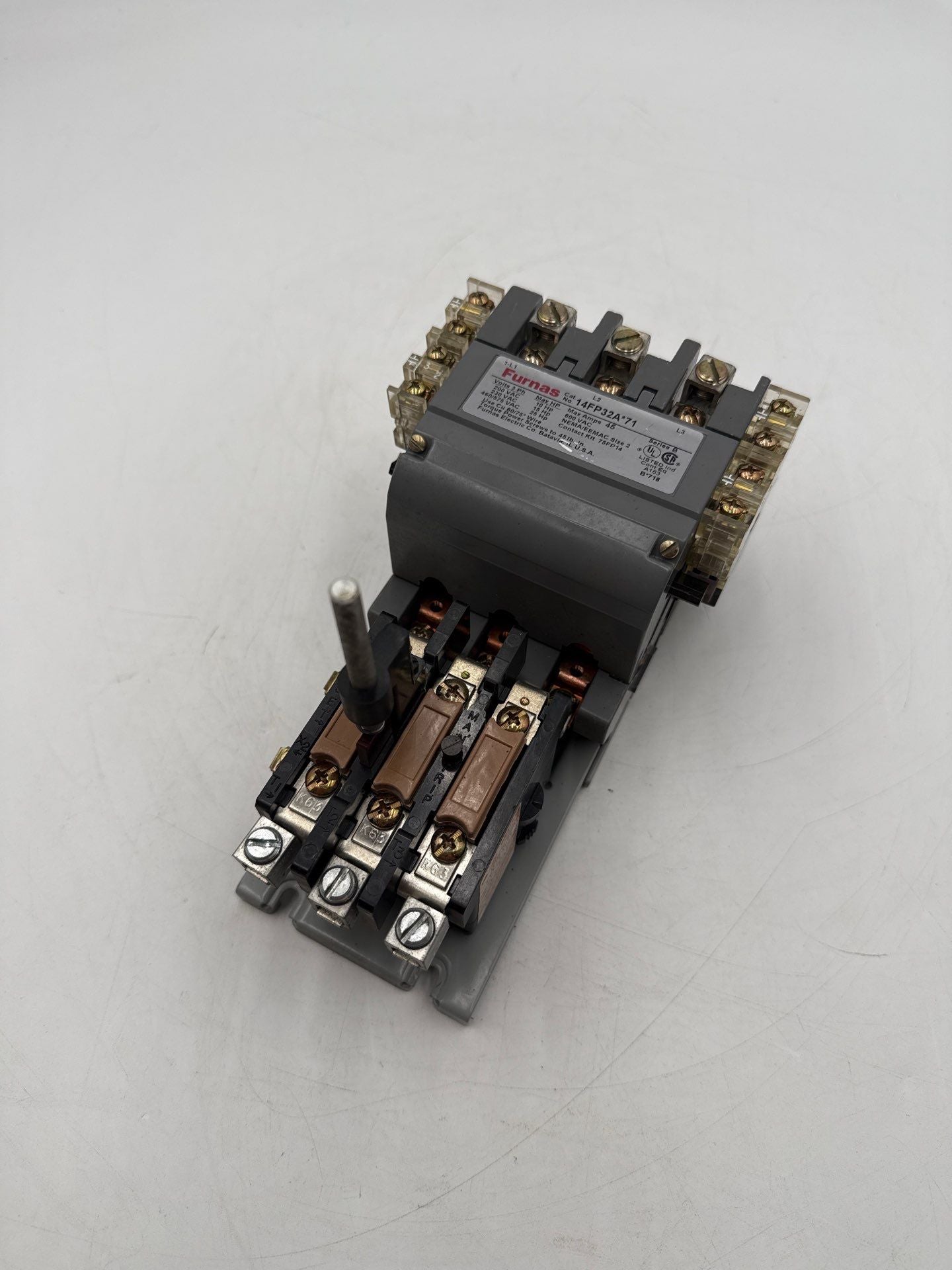 Furnas 14DP32AF71 Magnetic Starter 27A 3P 600V Size 1 Coil 110-120V Heater K63 Used