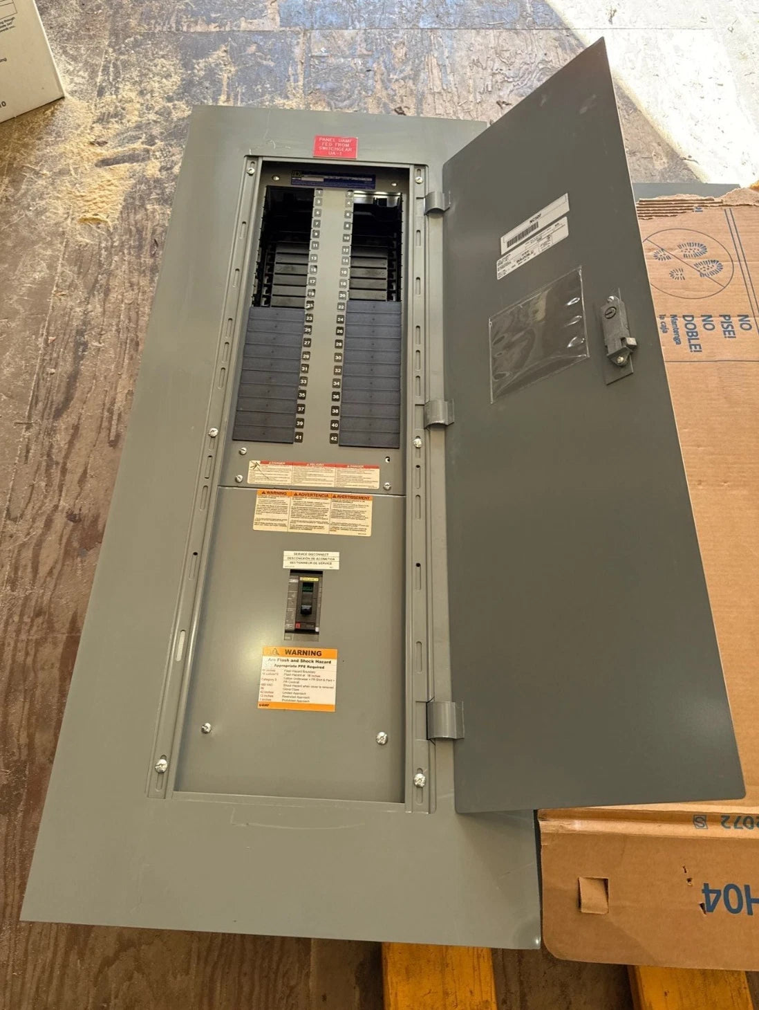 Square D NF Panelboard 125A 480/277V 3PH 4W MCB Panel 125 Amp HDP36125 42 Cir Used