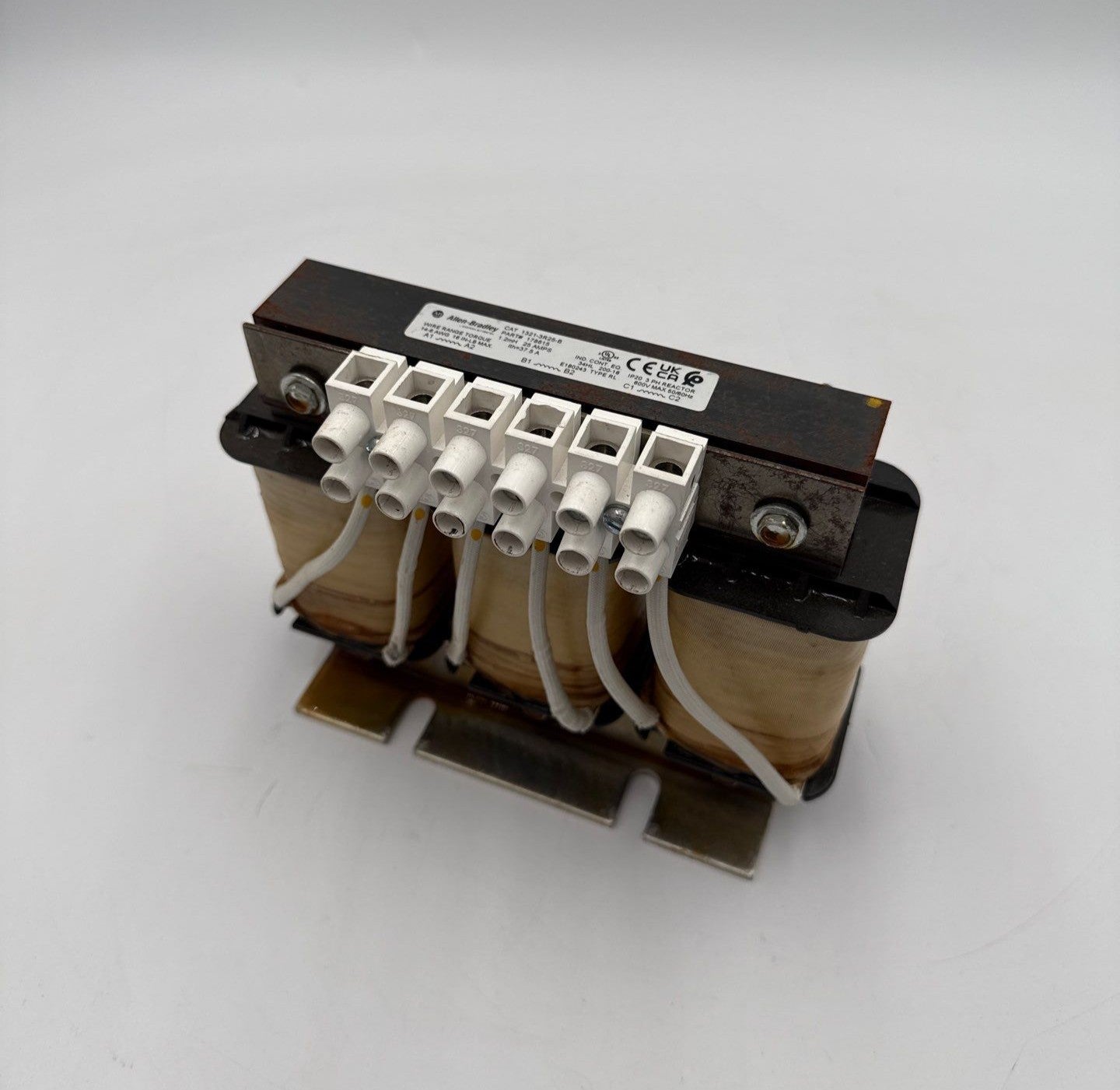 Allen Bradley 1321-3R25-B Line Reactor 3PH 1.2mH 25A 600V IP20 Open Type Used