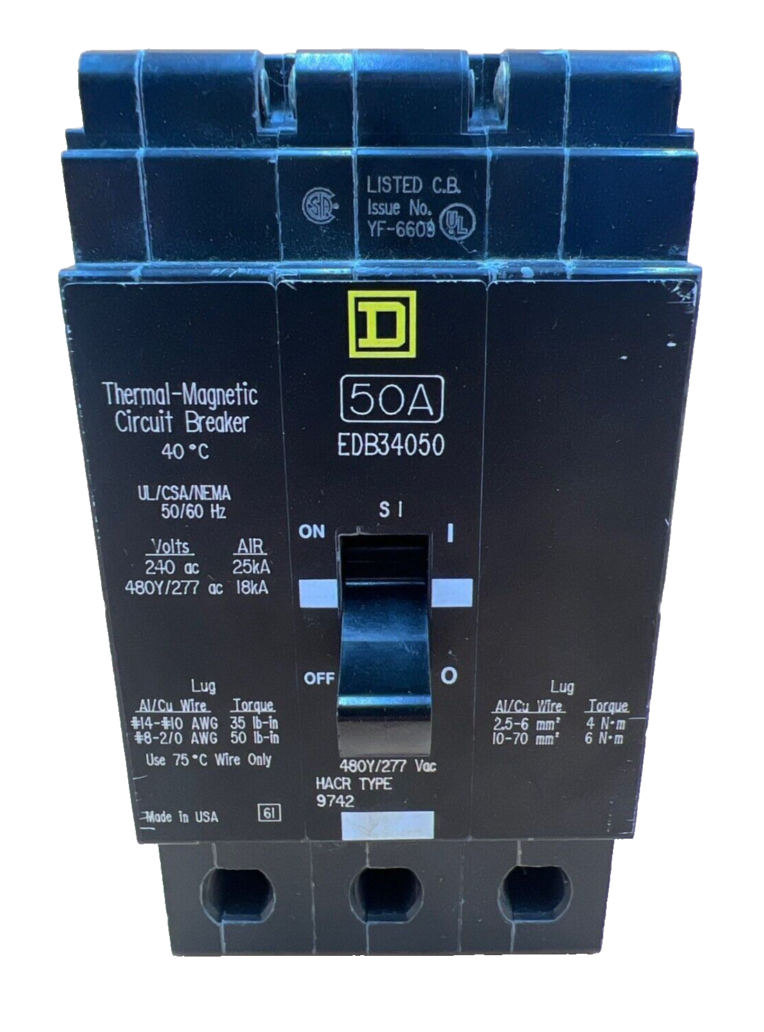 Square D EDB34050 Used