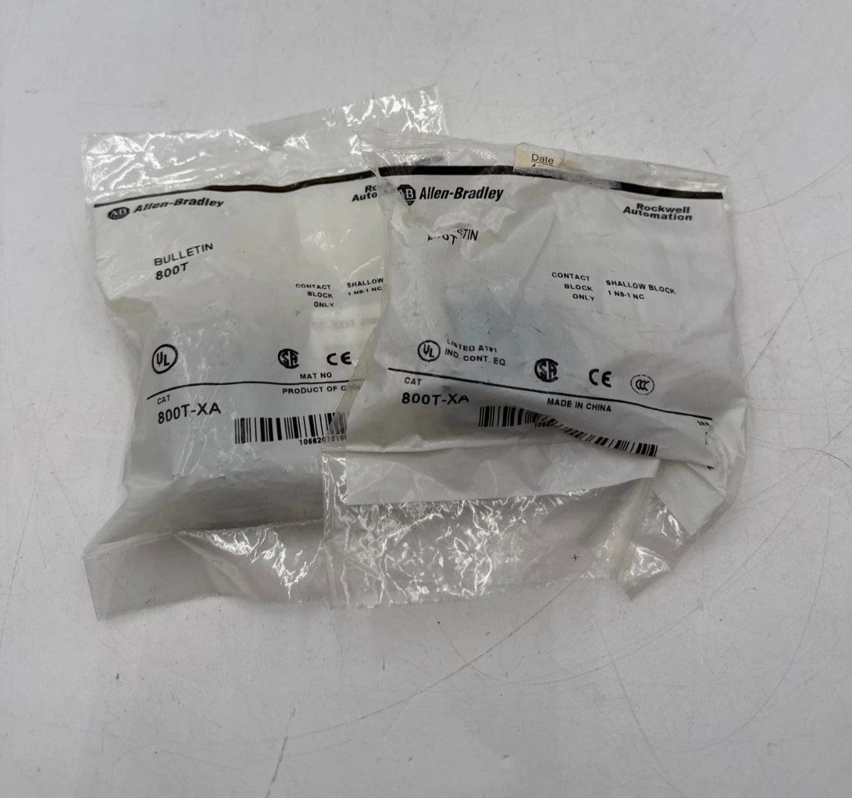 2PC Allen Bradley 800T-XA Contact Block For 30.5MM 600V 1 NO/1 NC 800TXA New