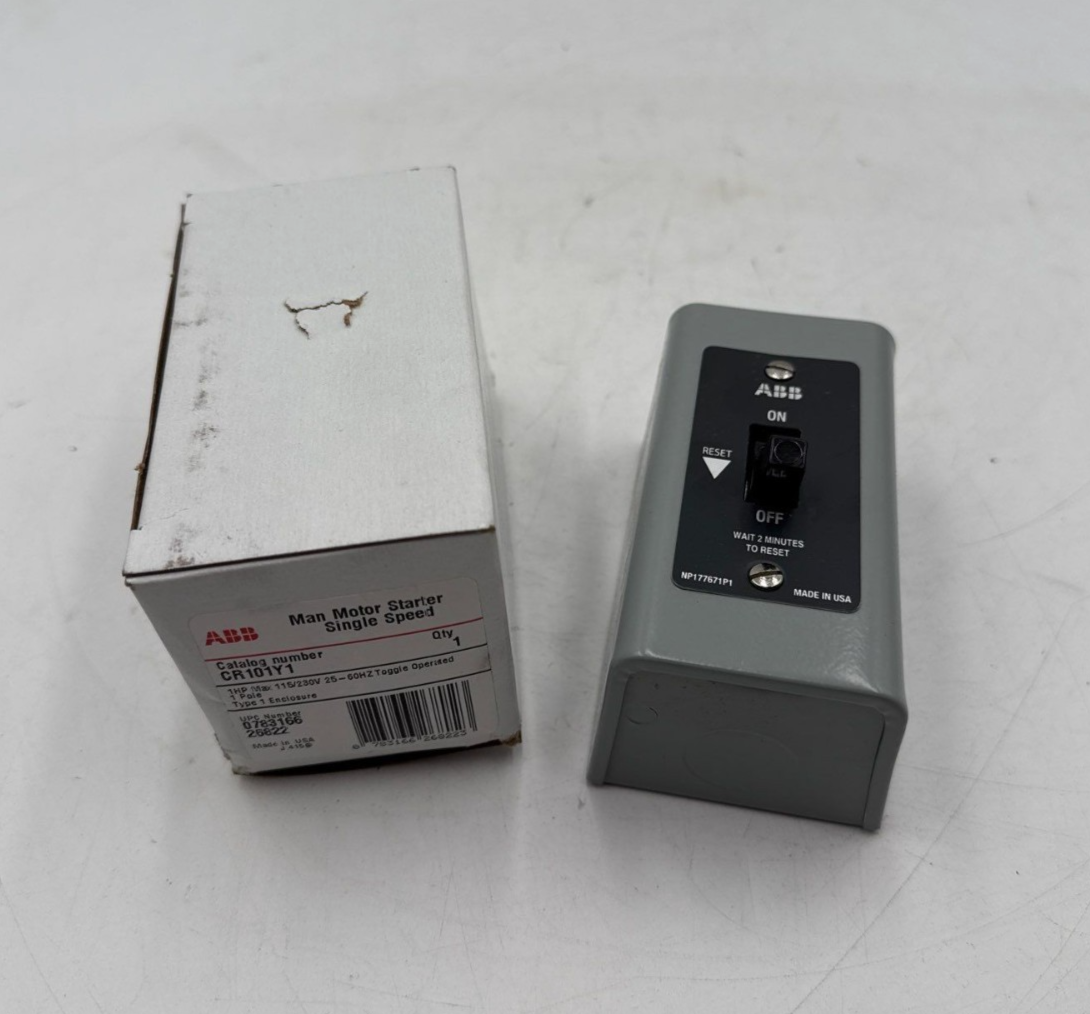 ABB CR101Y1 Manual Motor Starter Single Speed 1HP 115/230V NEMA Type 1 Indoor New