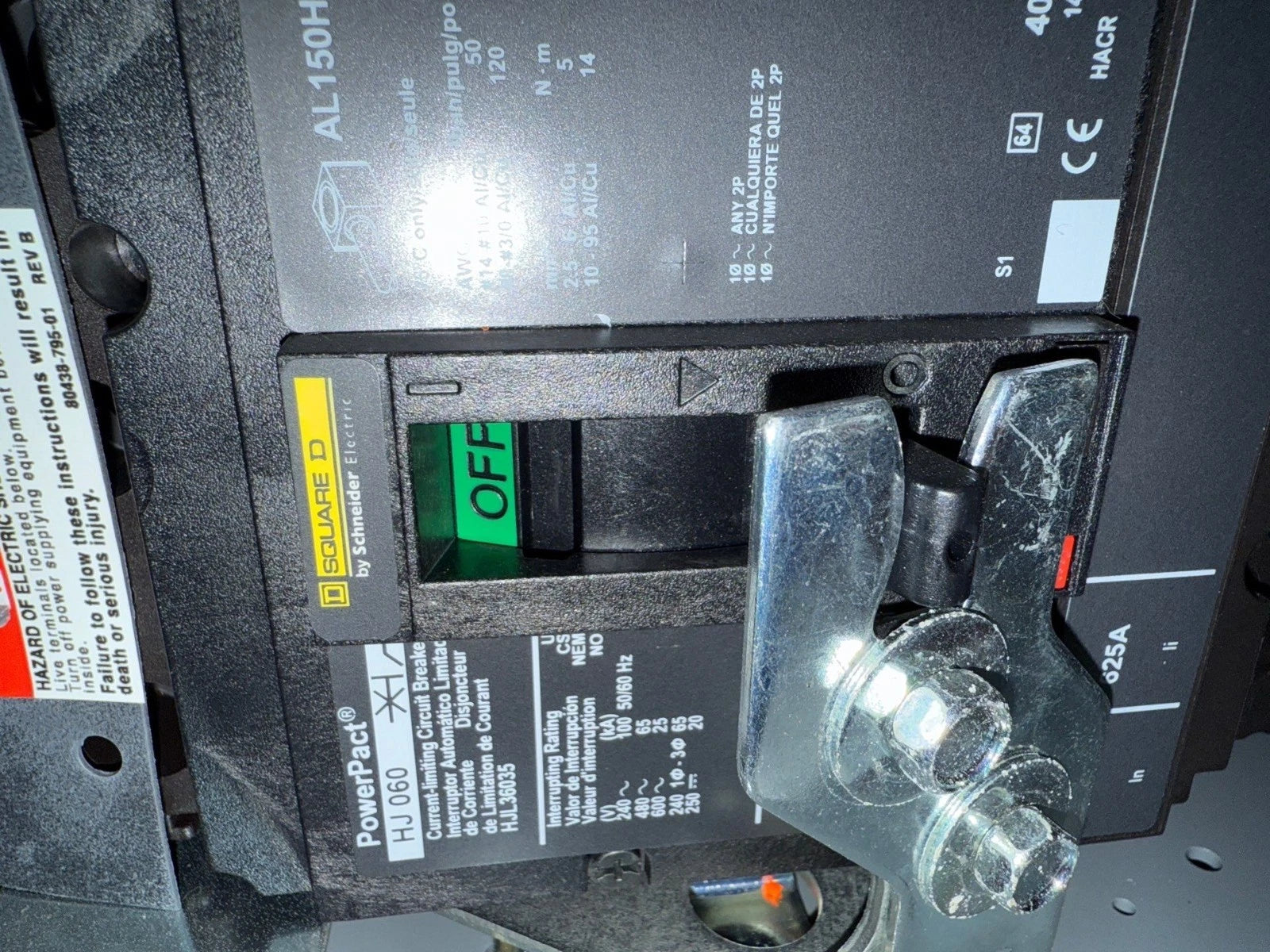 6" Square D Model 6 35A MCC Feeder Bucket 35 Amp HJL36035 Breaker HJL New