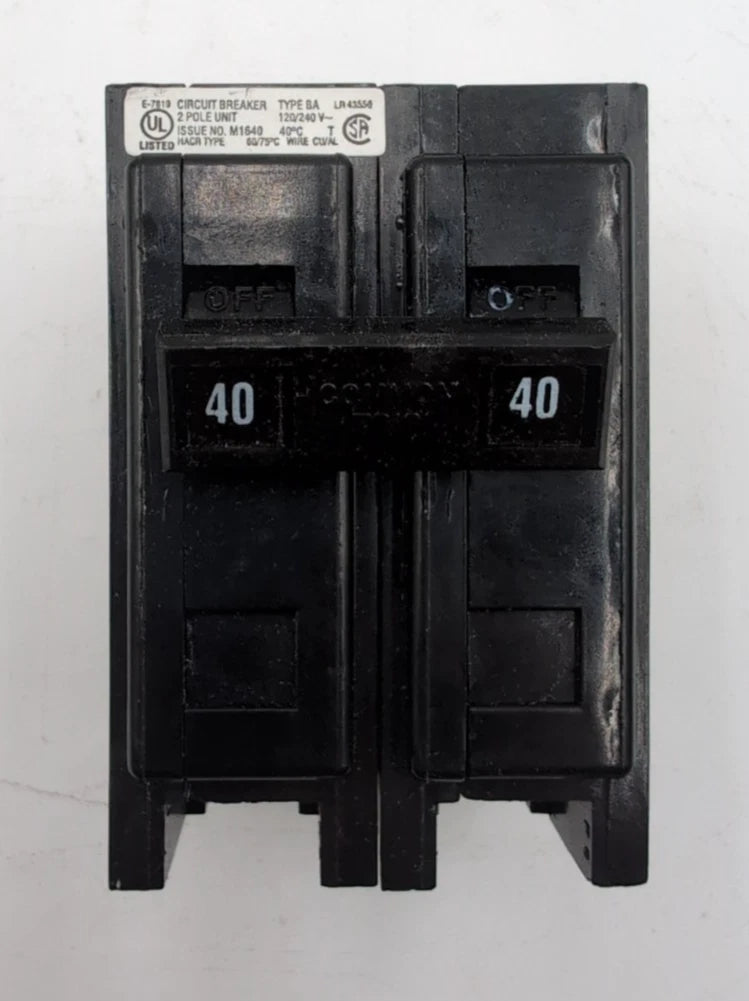 Eaton Cutler Hammer BAB2040H Bolt On Circuit Breaker 40A 2P 240V 1 PH 40 AMP Used