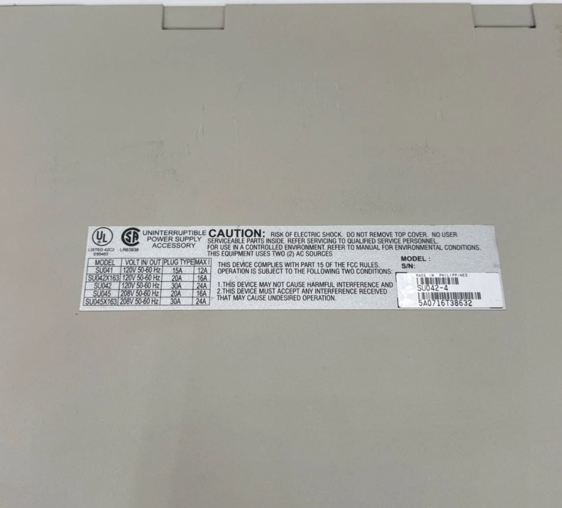 APC SU042-4 Rack-Mount Transfer Switch 30Amp 120V (2) L5-30 In (6) 5-20 Out Used