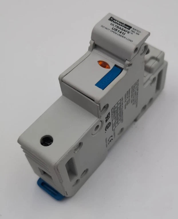Ferraz Shawmut US141I Ultrasafe Fuse Holder 50A 1P 750V 50 Amp 1 Pole DIN Rail Used