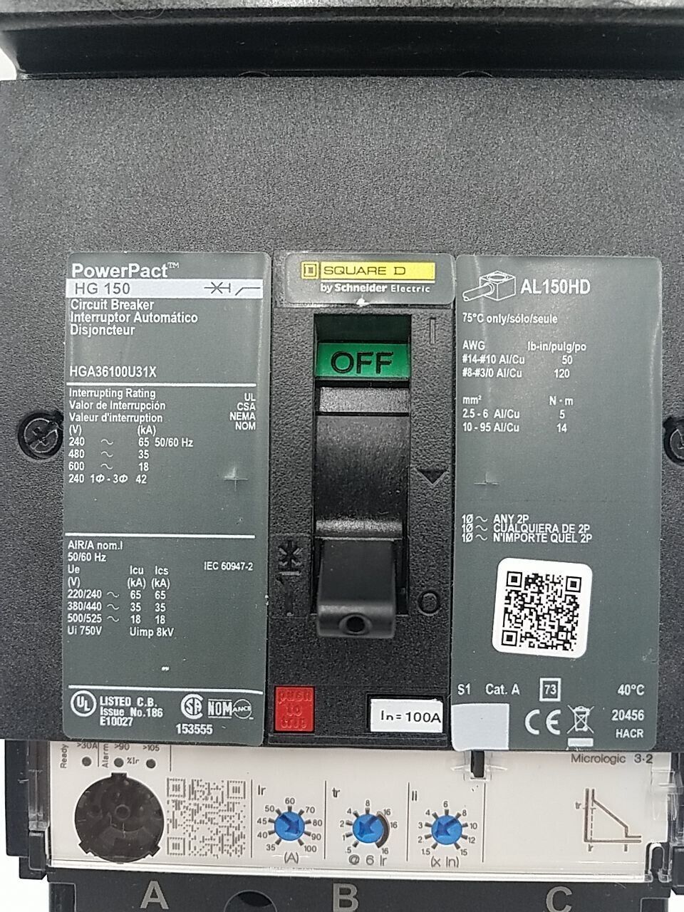 Square D HGA36100U31X New