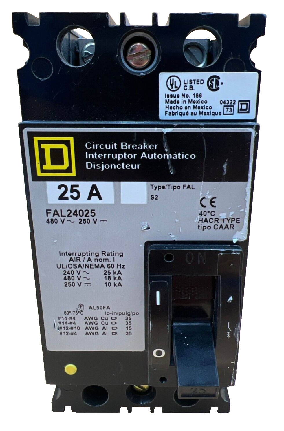 Square D FAL24025 Used