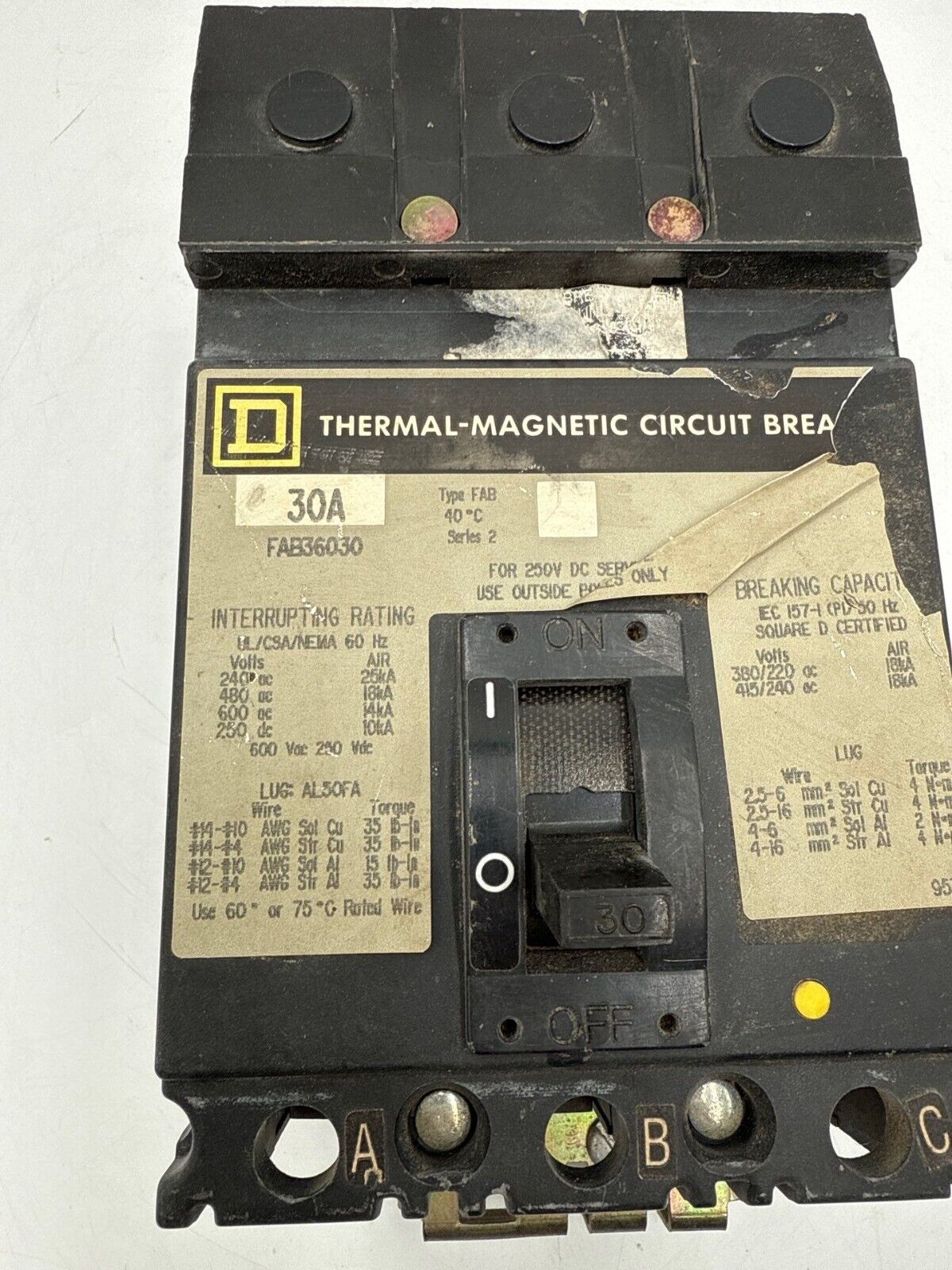 Square D FAB36030 Used