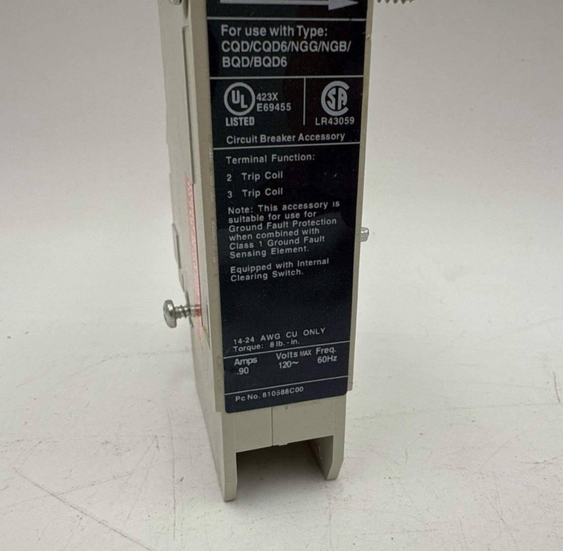 Siemens CQDST120 Circuit Breaker Shunt Trip 120V CQDST Fits BQD LGB Breakers Used