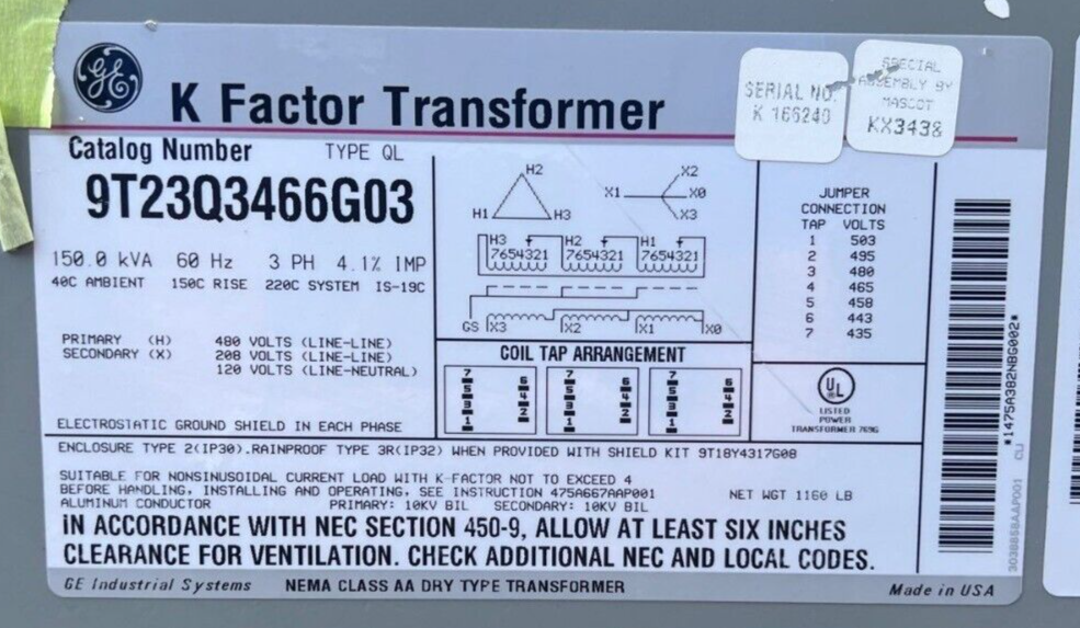 GE 9T23Q3466G03 Used