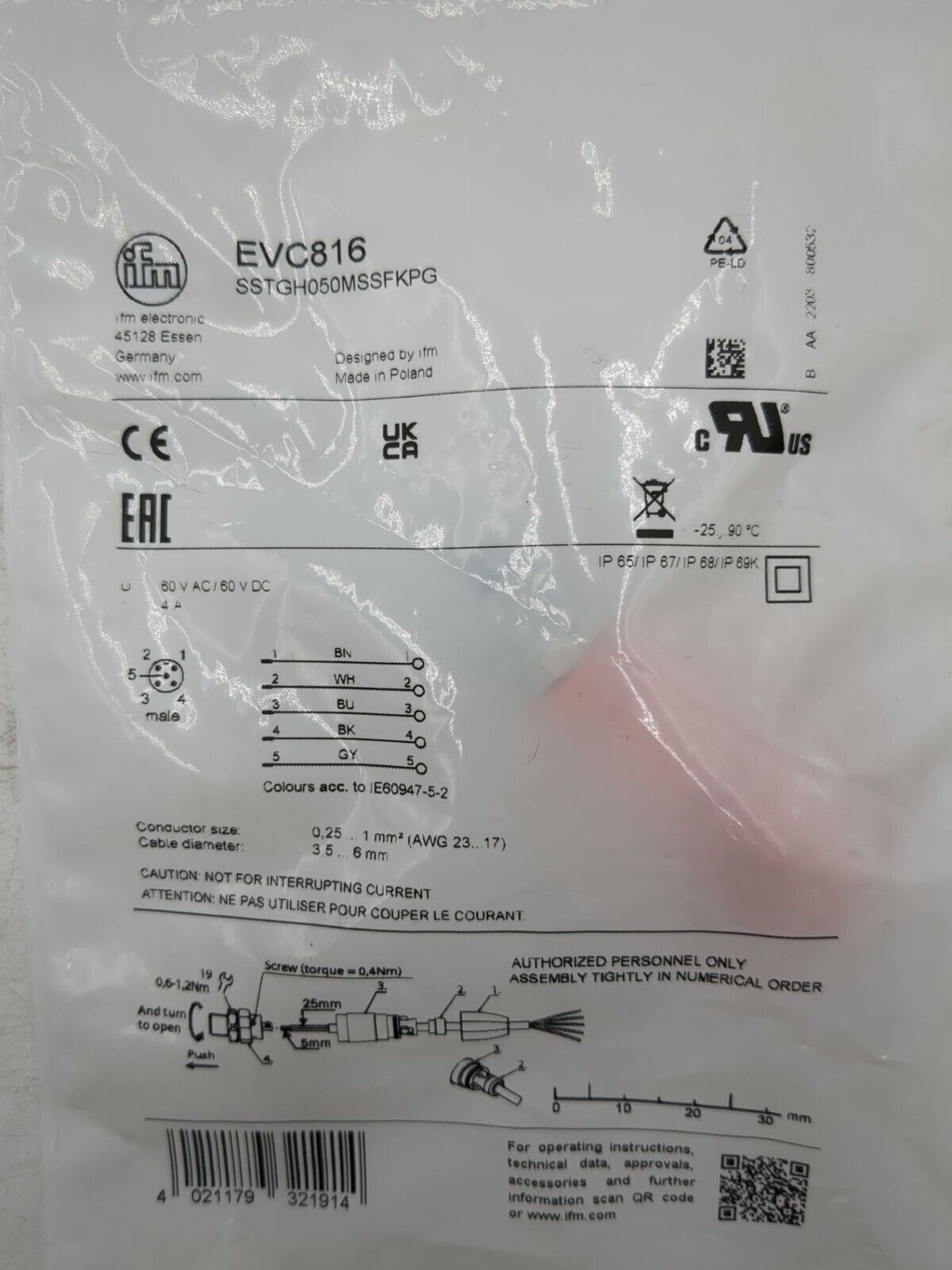 IFM SSTGH050MSSFKPG-EVC816 New