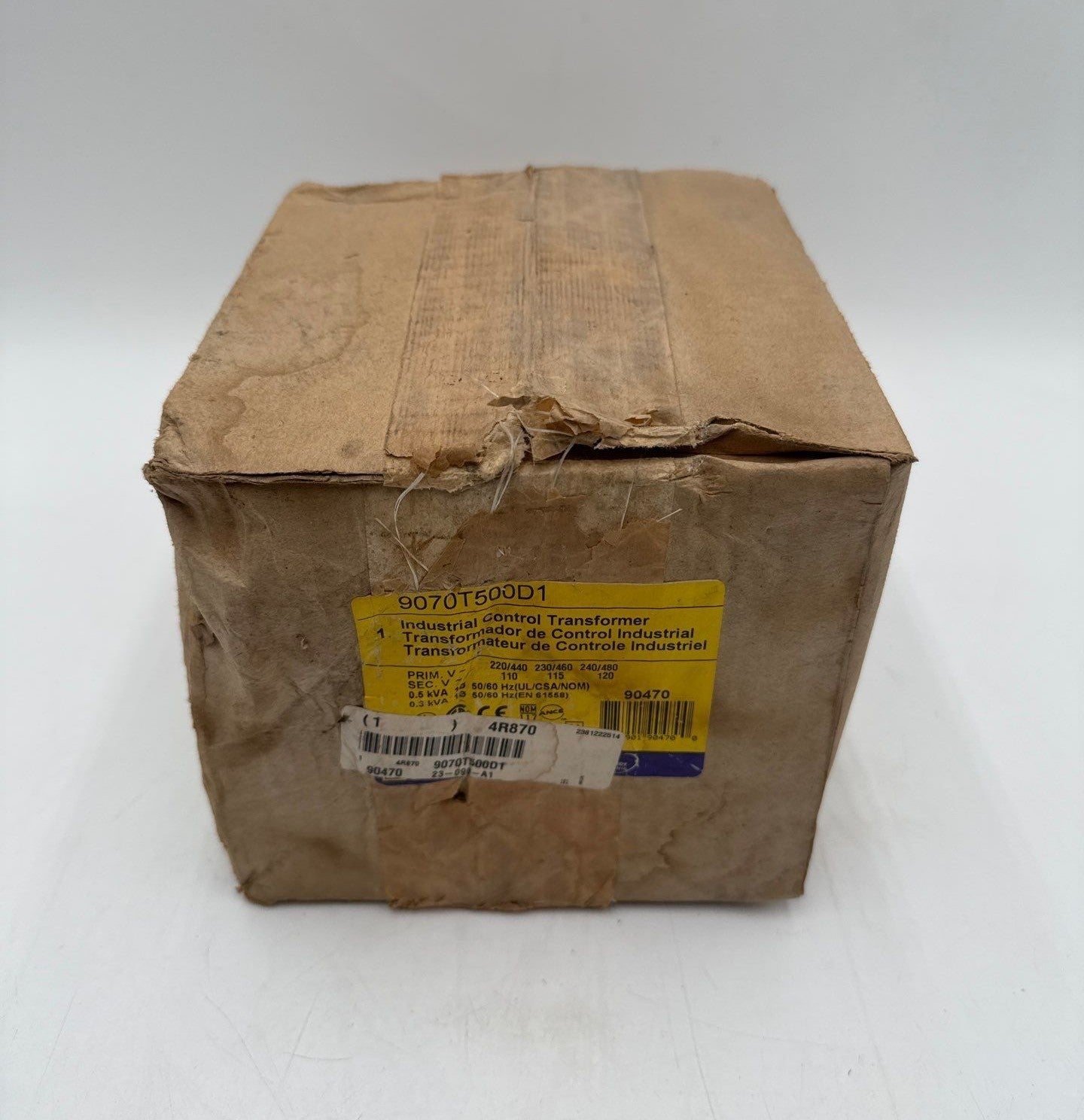 0.5kVA Square D 9070T500D1 Transformer Pri 220-480V Sec 110/115/120V New