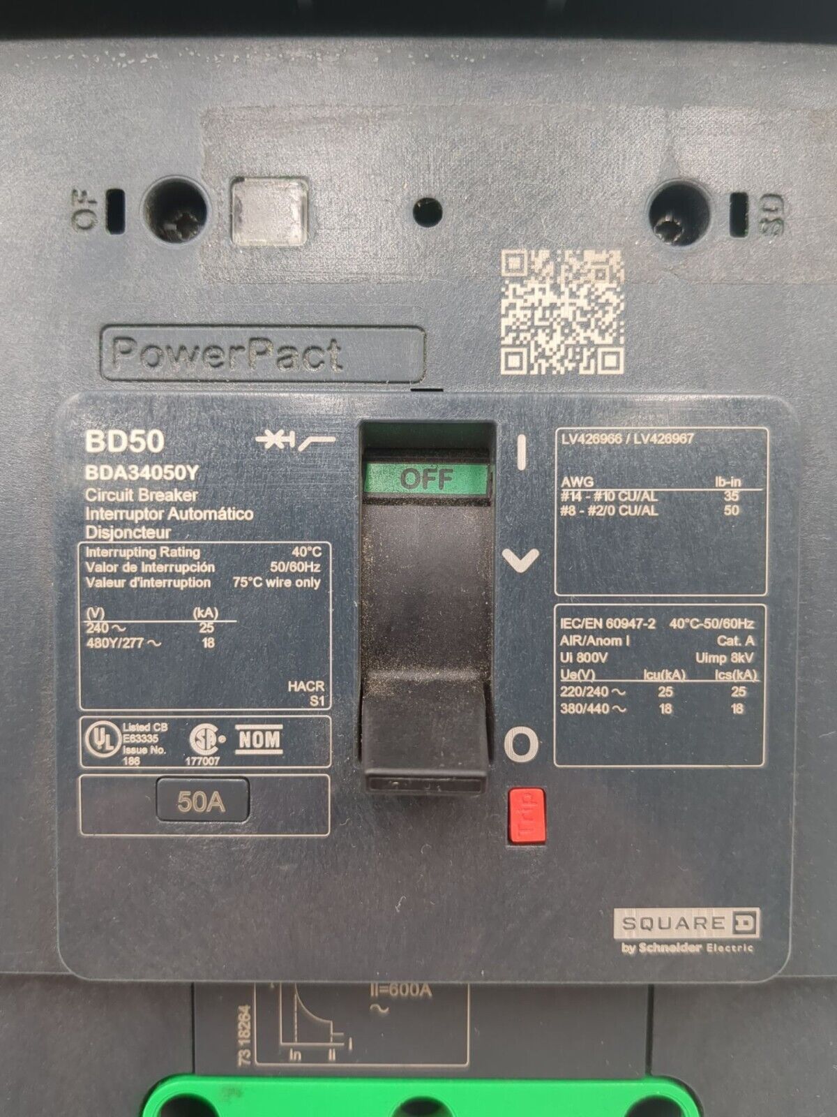 Square D BDA34050Y New