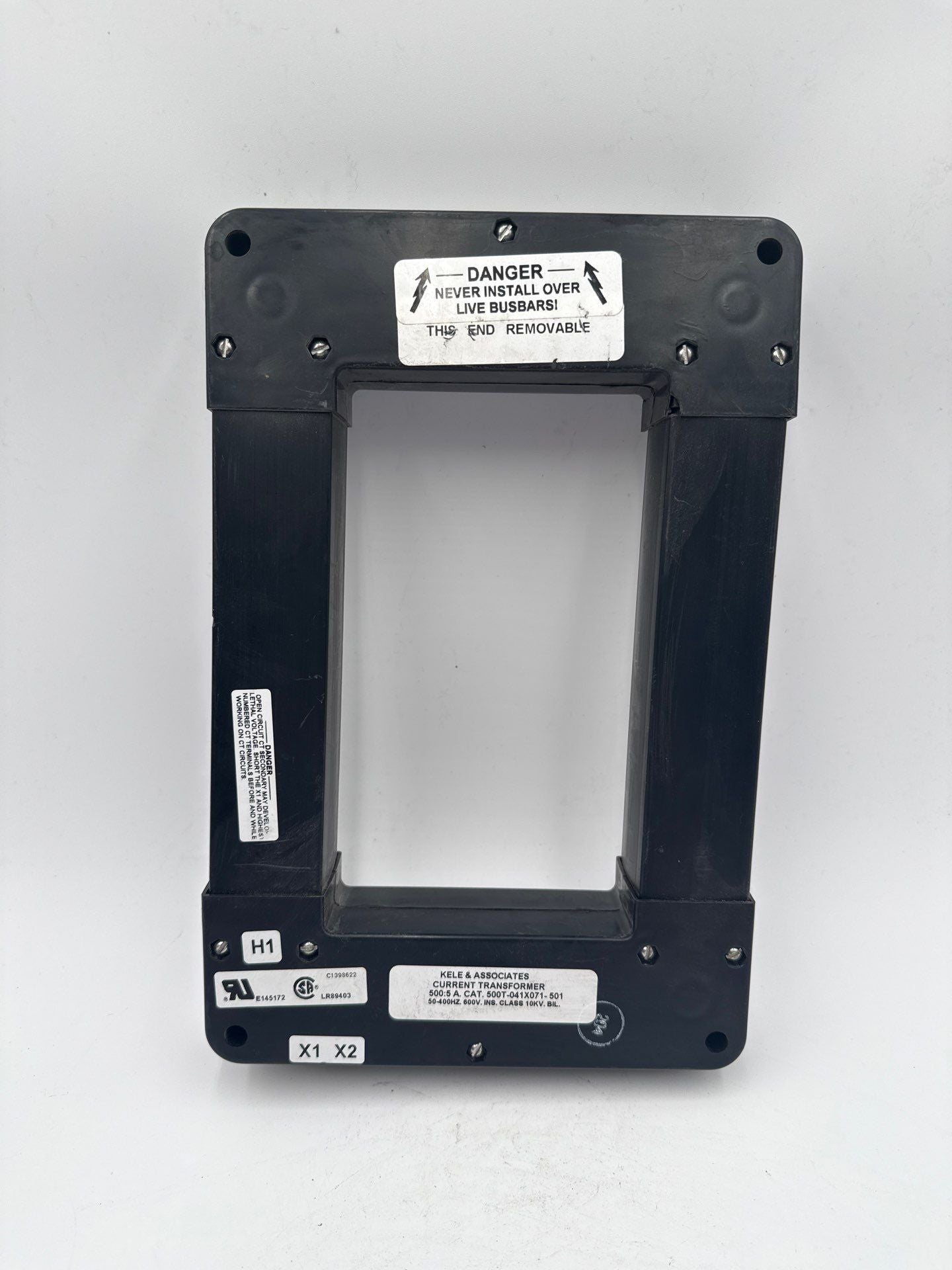 Kele 500T-041X071-501 Current Transformer 500:5A 600V 50-400Hz Class 10KV BIL Used