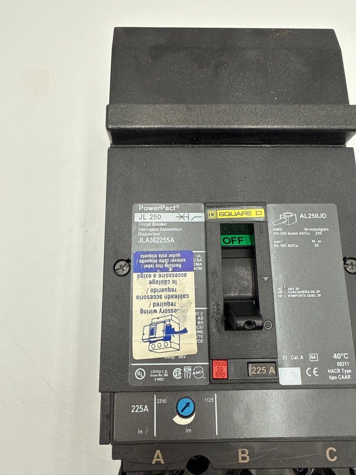 Square D JLA36225SA Used