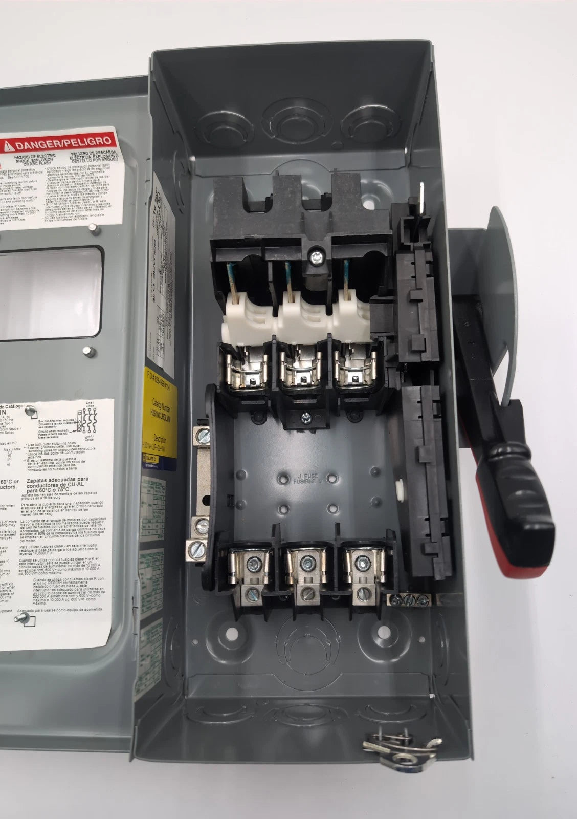 Square D H361N Safety Disconnect Switch 30A 3P 600V Type 1 Enclosure with Window New