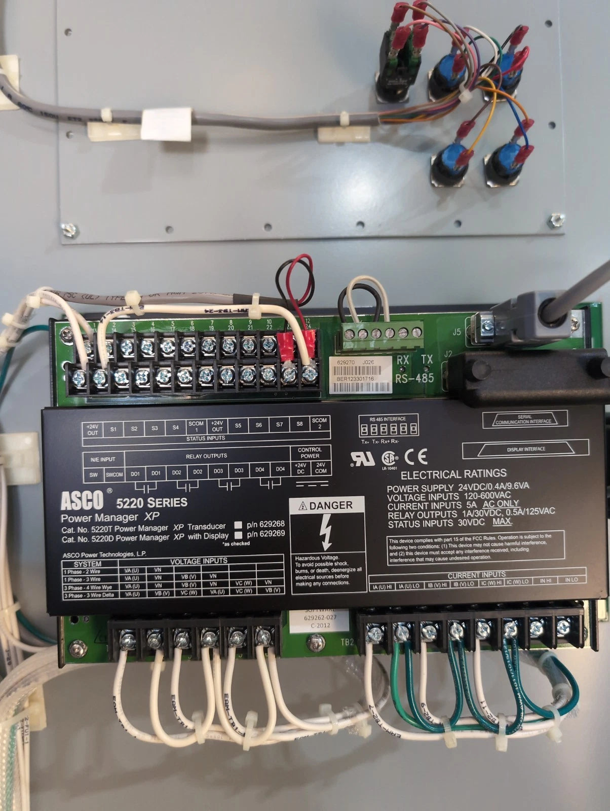 ASCO 7000 Series Automatic Transfer Switch 1600 Amp 480V 3PH G07ATSA31600N5XC Used