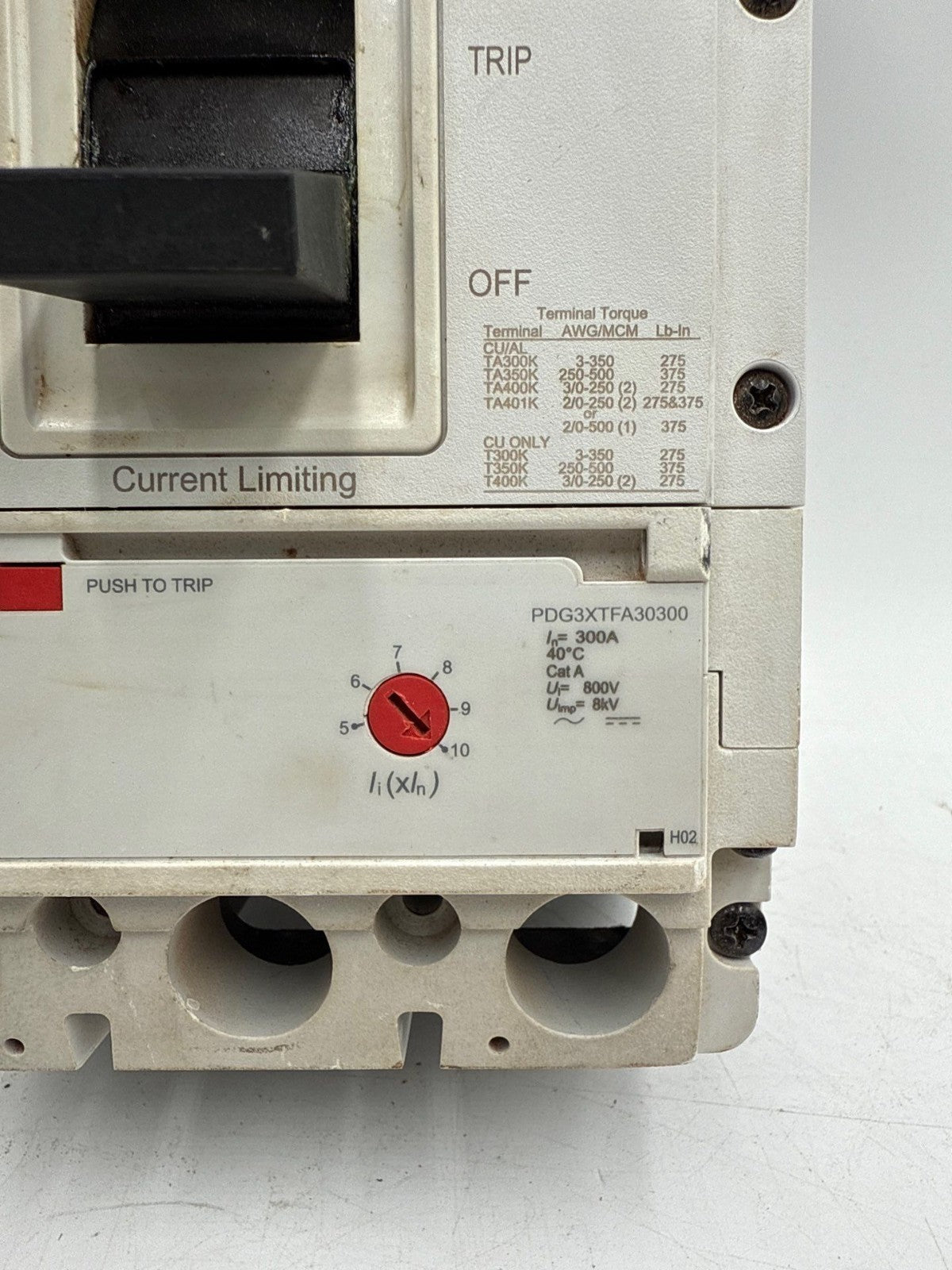 Eaton PDG33M0400FNNN Circuit Breaker 3P 600V w/ 300A Trip PDG3XTFA30300 300 Amp Used