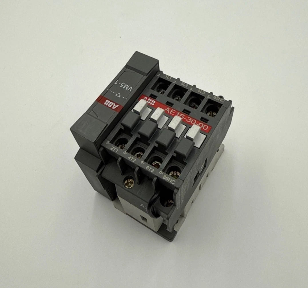 ABB AE16-30-00 Contactor 30A 3P 600V 3PH 15HP Coil 24VDC DIN Rail Used