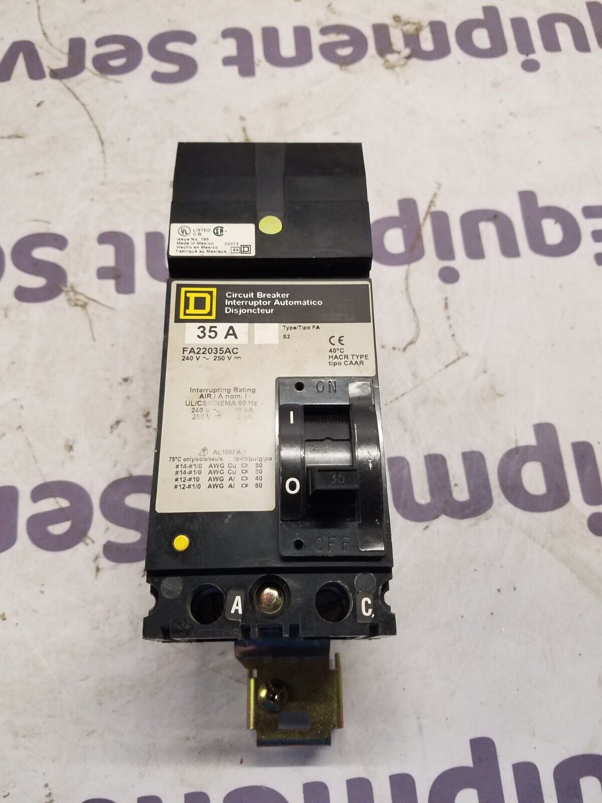 Square D FA22035AC Used